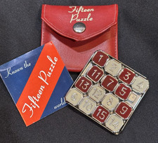 ThinkFun Classic Number Puzzle Game 15 Red Ivory Tiles with Case Size 3" X 2.5"