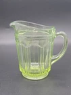VTG Anchor Hocking Colonial Yellow-Green Uranium Glass Small Pitcher 5”