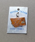 State Charm : Montana - Souvenir Charm/Pendant - silver tone & Cloisonne enamel