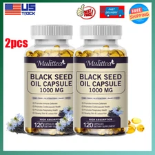 2pcs 120p 1000mg Black Seed Oil,Premium Cold Pressed,Non-GMO,Premium Black Seed