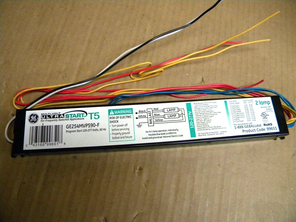 2 - GE254MVPS90-F T5 (99651) 2 Lámparas UltraStart Balastos Electrónicos 120-277V Foto 4 de 4