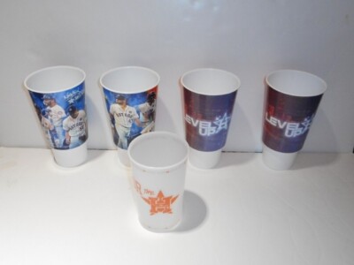 Houston Astros Plastic Souvenir Cups Set Of 5 With 3 Different Styles 2018-2022