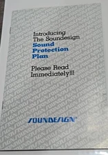 Vintage Soundesign Protection Plan Paperwork Owners Registration - #C-7501