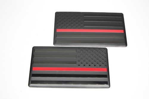 THIN RED LINE AMERICAN TACTICAL FLAG SET ALUMINUM 3D LARGE CAR EMBLEM 5"X3" - Picture 17 of 24