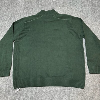 NEW Outdoor Life Sweater Mens XXL Green Quarter Zip Pullover