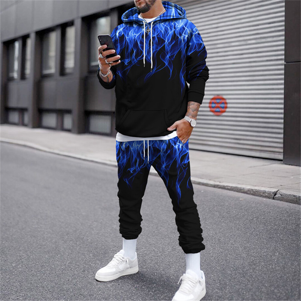 Herren Jogger Trainingsanzug Sporthose Hoodie Sweatsuit Sweatshirt Casual  Set