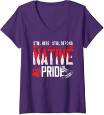 Native American Heritage Indigenous Pride Native Ladies' V-Neck Tshirt