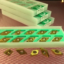 10pc  NTK DCGT 11T302 ZM3 PVD coated carbide inserts: 7° chipbreaker🎯Machinist