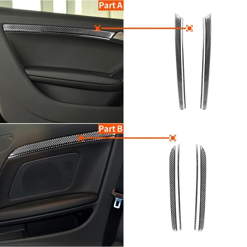 8Pcs Real Carbon Fiber Interior Door Panel Cover Trim For Audi A5 S5 2008-2016 - Picture 7 of 8