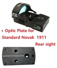 ADE RD3-013 Red Dot Sight + Optic Mount Plate For 1911 Novak Rear Sight Pistol