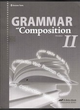 Grammar and Composition II Quizzes  Tests 5th Edition Grade 8 A Beka Book