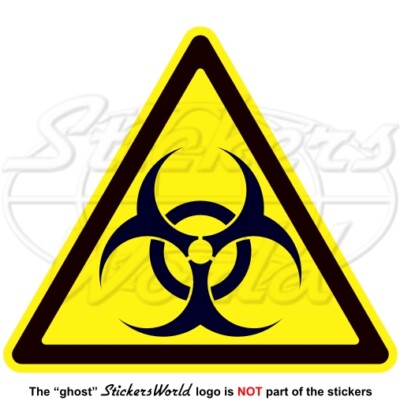 BIOHAZARD Warning Sticker 140mm Virus Biological Hazard Safety Triangle