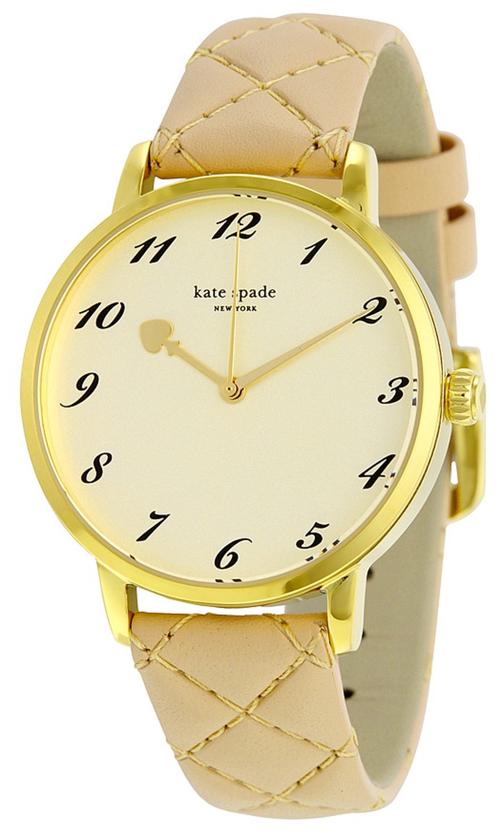 Kate Spade 1YRU0785 Metro Champagne Dial Leather Strap  display picture 3