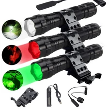 350Yard Night Hunting Flashlight Durable  Light Picatinny Rail Torch Mount US