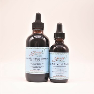 Iron Aid Herbal Tincture 2 oz.  100% Pure - Nettle, Dandelion, Yellow Dock