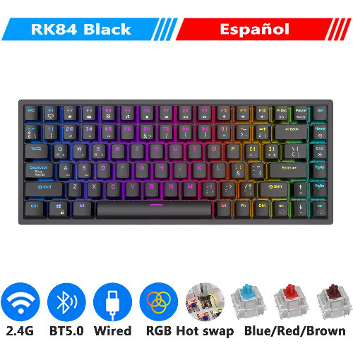 75% RGB Triple Mode Keyboard 84 Hot Swappable Bluetooth Wireless Gamer Keyboard - 第 24/27 張圖片