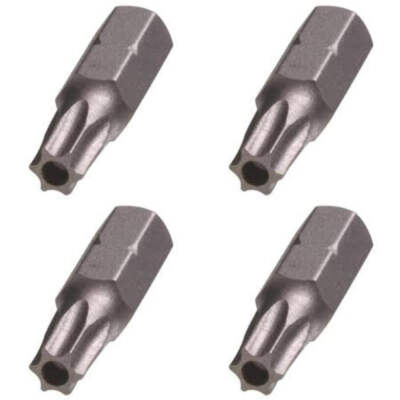 T20 TORX Security Bits | S2 Steel | 1/4'' Hex Shank | 1'' Length, 4 Qty (BCP965)
