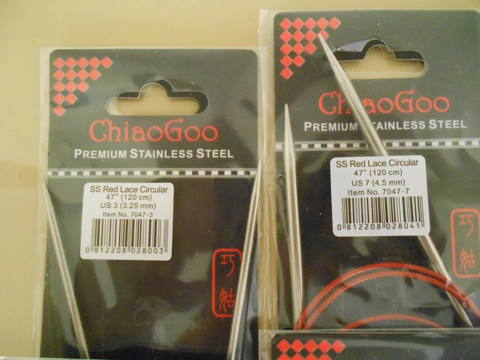 CHIAOGOO N.5 ferri circolari SS Red Lace Circular,VARIE MISURE vedi foto - Immagine 2 di 4