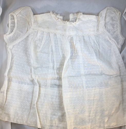 Vintage Handmade Embroidered White Infant Baby Dress with Matching Slip B18 - Picture 2 of 6