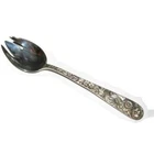 S Kirk & Sons Sterling Silver REPOUSSE Ice Cream Fork 5 1/2" Long Stieff