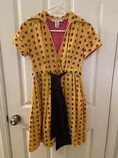 Diane Von Furstenberg Women's Dress Yellow Pink Cutout Bundette Linen Blend Sz 0