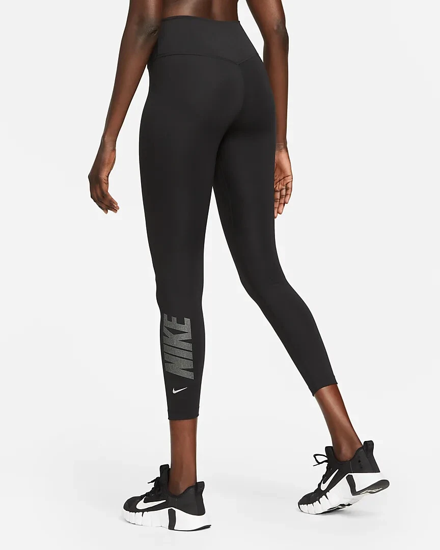 Meia-calça Nike Dri-Fit One 7/8 feminina treinamento corrida ajuste  apertado strass falso