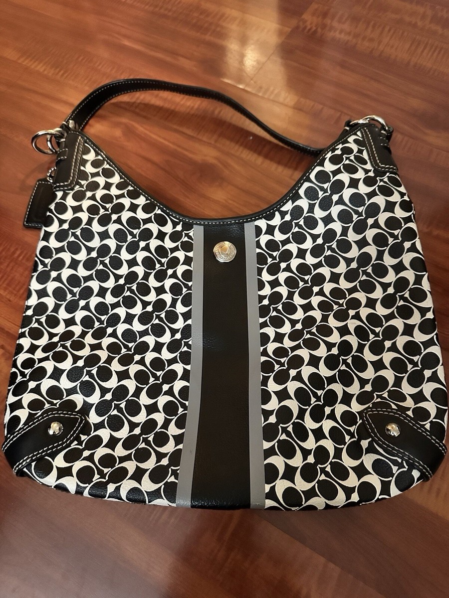 Coach Chelsea Heritage Bag Purse C1069-f15136 Black and White