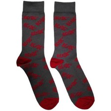 AC/DC Logo Pattern Socks Grey New