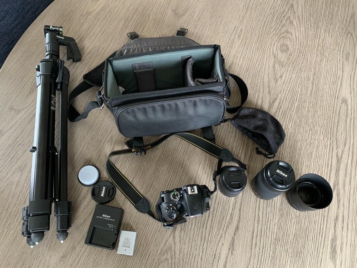 Nikon D3400 Bundle (Camera + bag + 3 lenses + tripod) | eBay