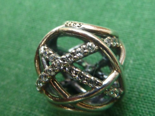 PANDORA S925 ALE 'SPARKLING LINES' OPENWORK CHARM