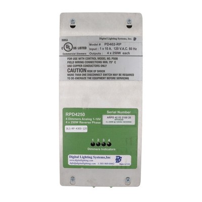 DIGITAL LIGHTING SYSTEMS RPD4250 REVERSE PHASE DIMMER PACK, 120V, 4X 250W
