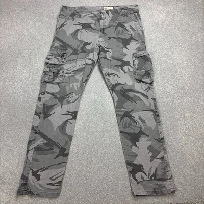 Pantalon Wrangler adulte 38 x 32 gris cargo charpentier camouflage toile vête... - Photo 1/4