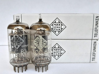 2x ECC83 / 12AX7 TELEFUNKEN tubes RIBBED plates ECC 83 1957