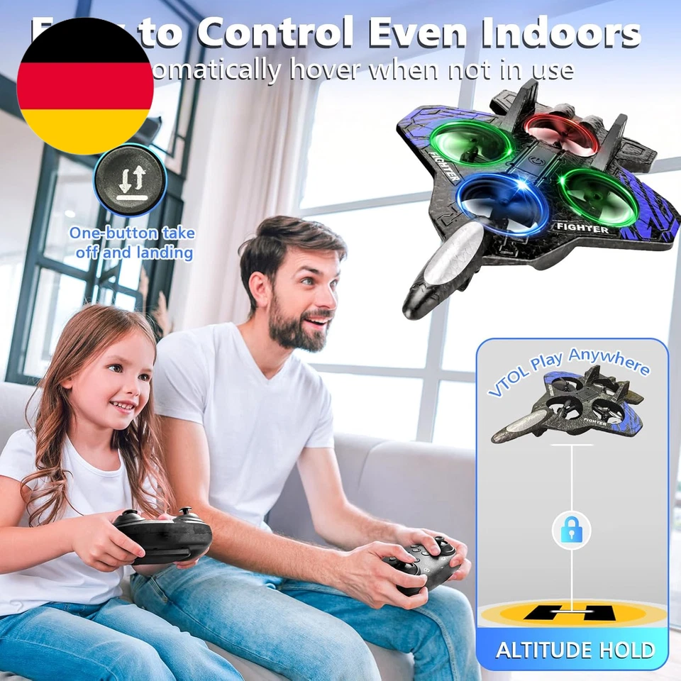 Schaumstoff-Flugzeugdrohne Für Kinder,Ferngesteuerter Quadrocopter Mit Automatis - Bild 2 von 4