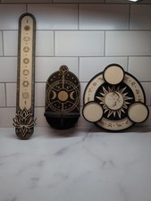 Pendulum Holder Incense Holder Tealight Holder Laser Engraved Set