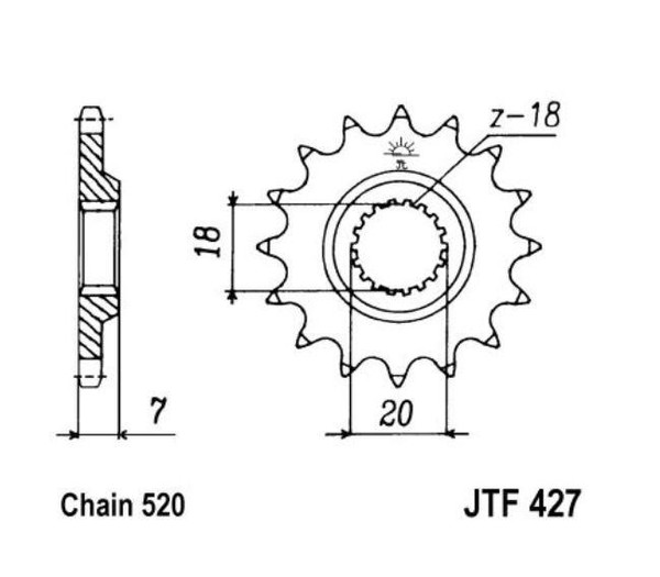 JT Ritzel 14 ZäHne Teilung 520 / 427.14 JT Sprockets-image