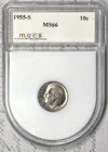 1955-S Roosevelt Dime Rare MCCS Holder! #1FFS