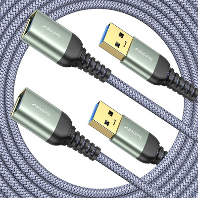 2 Pack USB Extensions Cable High Speed USB 3.0 Extension Cord Type a Male to Fem