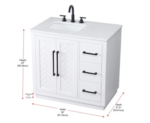 Elegant Lighting VF29036 Chase 36" - Wood - Picture 2 of 12