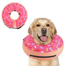 Inflatable Dog Cone Collar Alternative After Surgery, Doggie Neck Donut Colla...