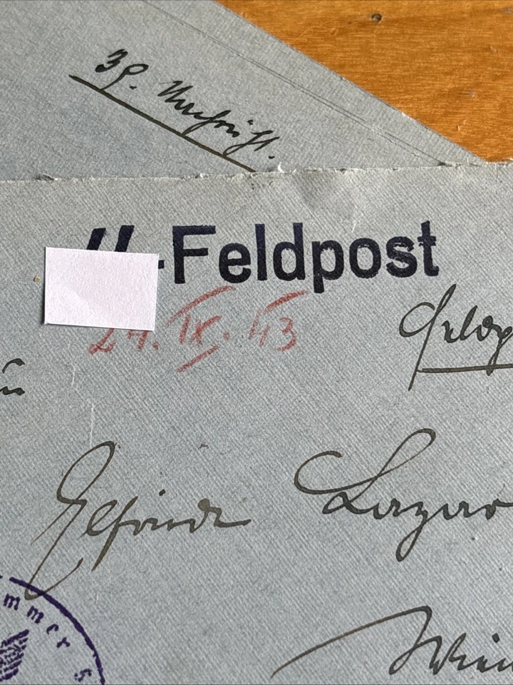 SS-Feldpost Panzer , Imposanter Stempel Und stummer Stempel 1943 - Bild 4 von 4