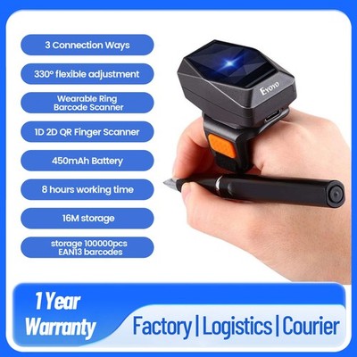 1D 2D QR Code Wireless Barcode Scanner Bluetooth Android IOS iPhone PC Reader