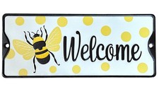 Bee Sign Door Wall Decor Home Room Office Indoor Outdoor Metal Plaque 12  x5  ...