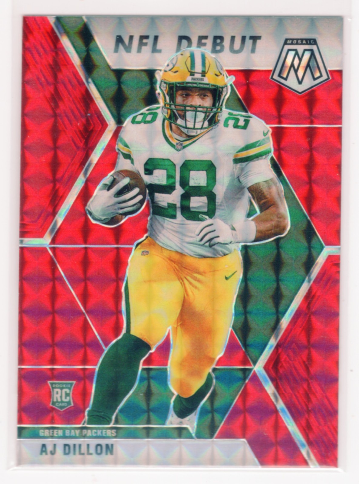 AJ Dillon 2020 Panini Mosaic Football NFL Debut Rookie Card Red Prizm #279