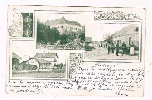 Trzin, 3 Bilder mit Bahnhof, bahnamtlich Laibach!!, 1900