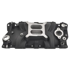 Aluminum Air Gap Intake Manifold Dual Plane For Sbc Chevrolet 305 350 383 Black