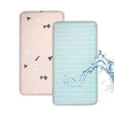 Crib Mattress Sheets 2 Pack Waterproof Toddler Crib Mattress Protectors Breat...