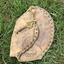 Spalding 1960s Leather Baseball Glove 42-447 Trapper Model RHT DECOR