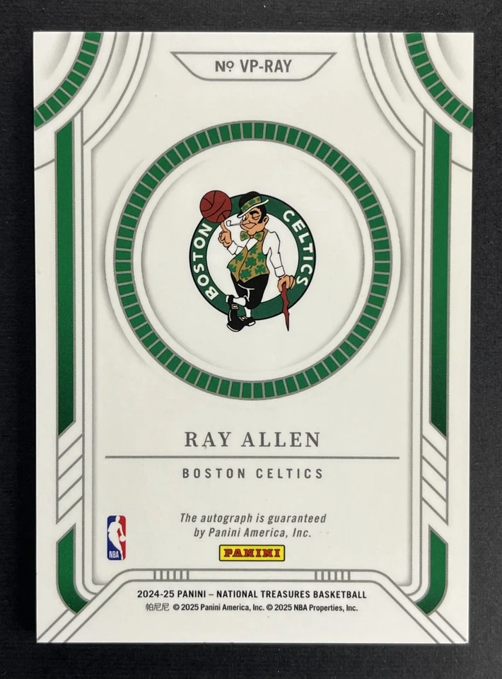 2024-25 Panini National Treasures Viewpoint Ray Allen autografado/25 bronze celta - Imagem 2 de 2