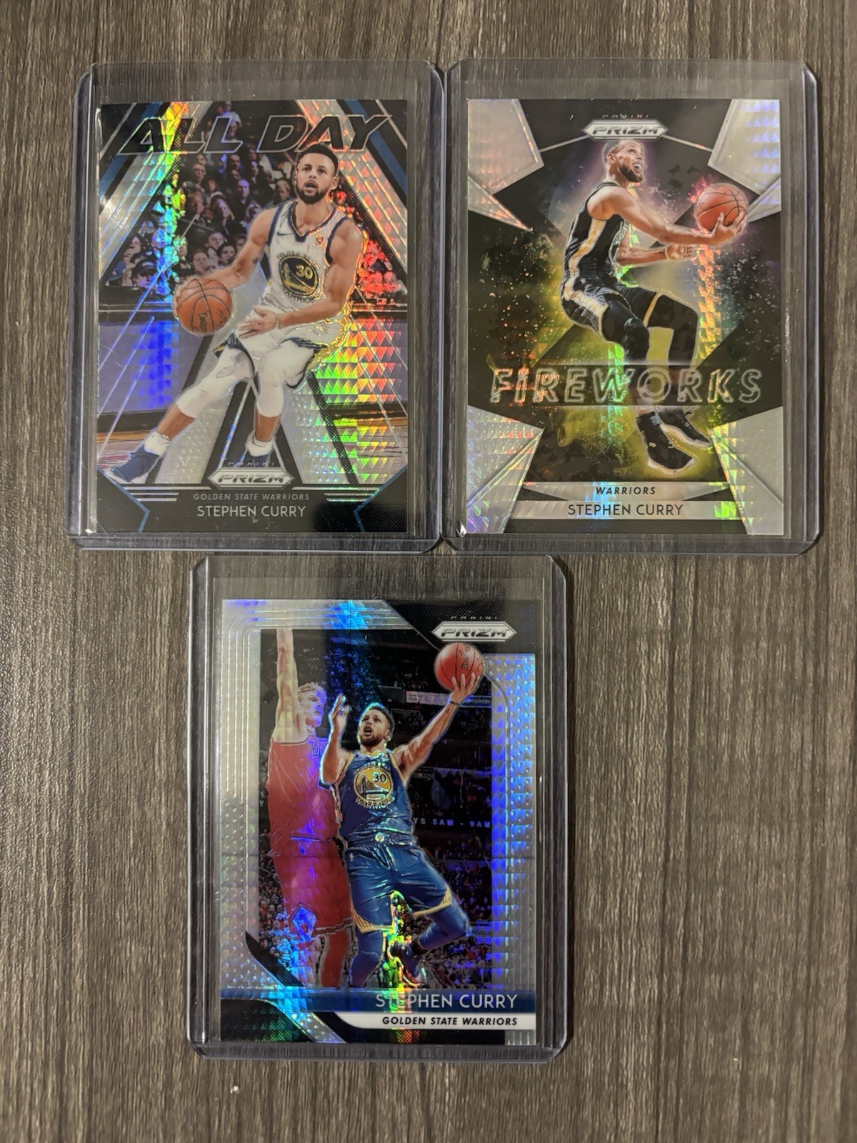 2018-19 Prizm Stephen Curry Hyper Silver Prizms Warriors X3